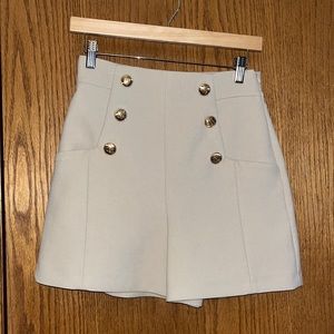 Zara Khaki High Waisted Sailor Shorts